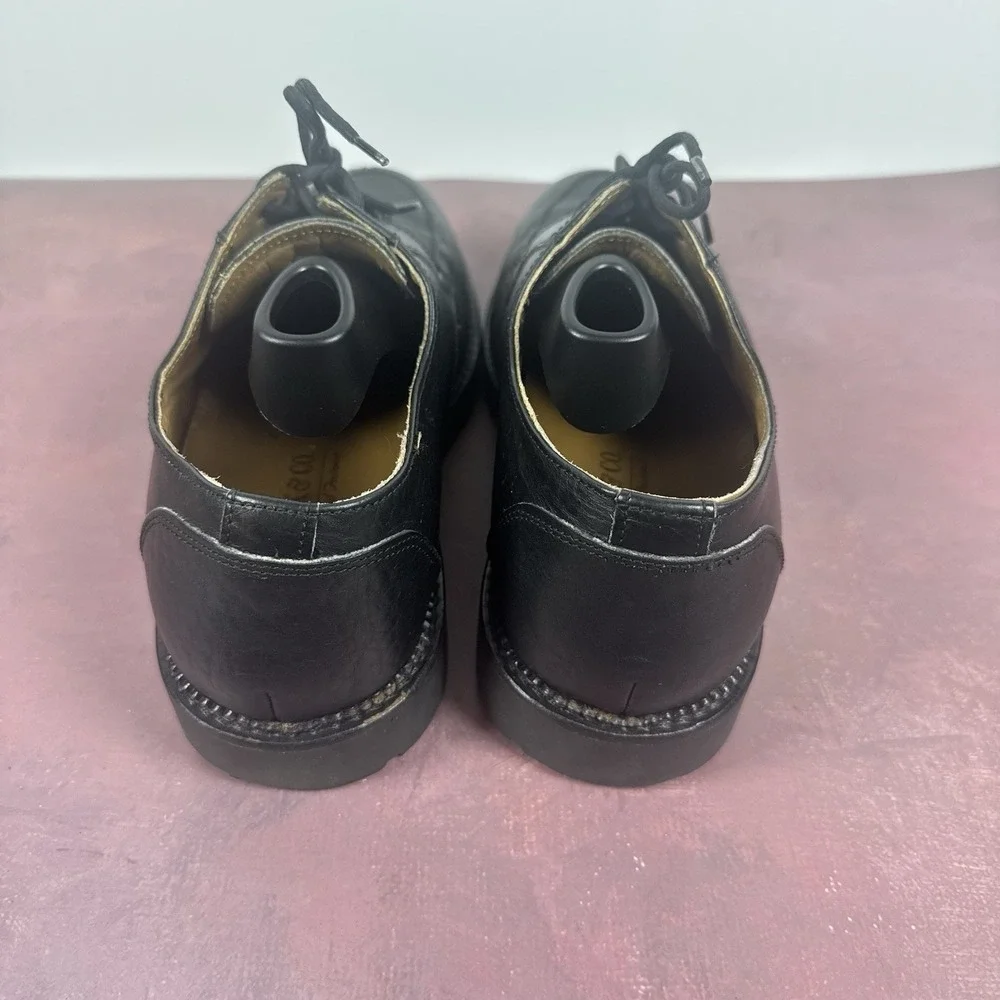 H.S. TRASK‎ Men's 10.5 Bison Leather Oxford Shoes Lace-up Black